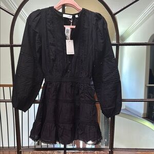 Aritzia Black Puff Sleeve Dress